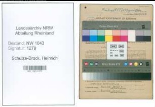 Entnazifizierung Heinrich Schulze-Brock , geb. 08.04.1884 (Landwirt)