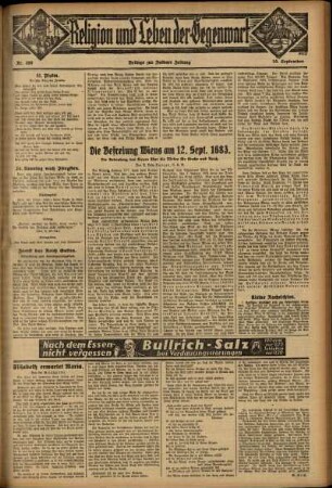 Dritte Ausgabe vom Sonntag, den 10. September 1933.
