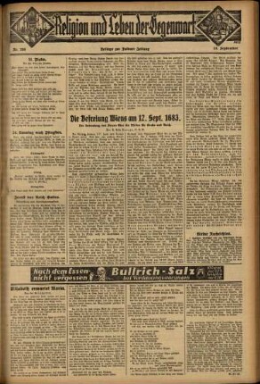 Dritte Ausgabe vom Sonntag, den 10. September 1933.