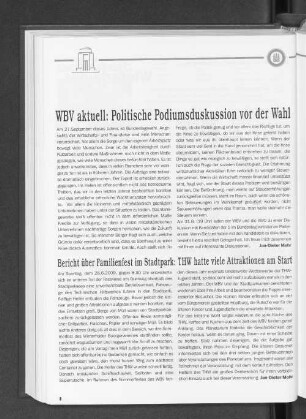 WBV aktuell: Politische Podiumsduskussion vor der Wahl