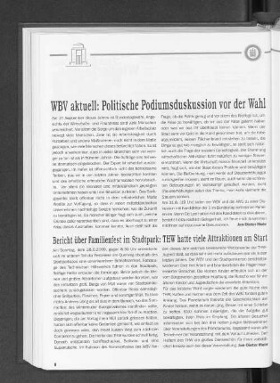 WBV aktuell: Politische Podiumsduskussion vor der Wahl