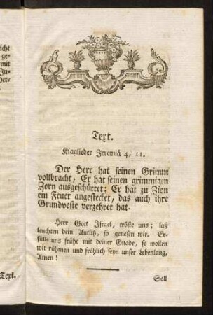 13-38, Text. Klaglieder Jeremiä 4, 11.