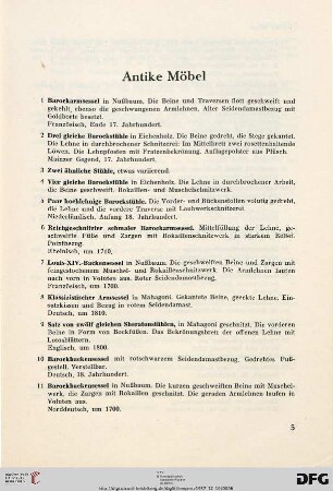 Antike Möbel (Nr. 1-86)