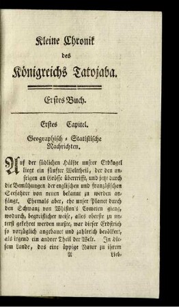 Erstes Capitel. Geographisch-Statistische Nachrichten.