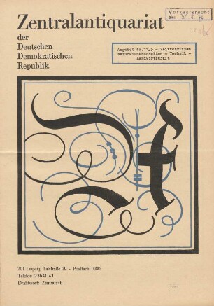 Nr. 1135: Zeitschriften Naturwissenschaften - Technik - Landwirtschaft
