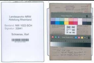 Entnazifizierung Karl Schoenau , geb. 30.07.1899 (Verwalter)