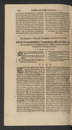 Die Hundert: Drey und viertzigiste Observation.