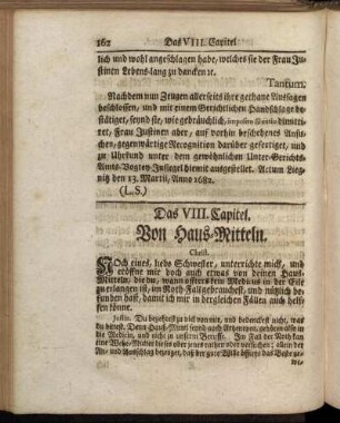 Das VIII. Capitel. Von Haus-Mitteln.