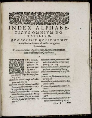 Index Alphabeticus Omnium Notabilium.
