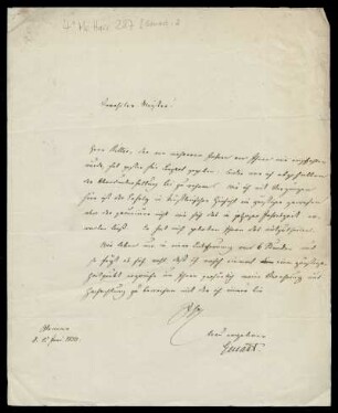 Brief von Eduard Genast an Louis Spohr