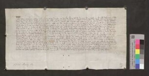 Graf Konrad von Freiburg, Kune von Berghein und der Edelknecht Heinrich Meiger Stiessen von Willer entscheiden zwischen Burkart von Üsenberg und den Brüdern Kune Hanemann, Werner und Kune von Falkenstein wegen Bickensohl, Gerichtsbarkeit der Königsleute daselbst und wegen der Fälle von freien und eingewanderten Leuten etc.