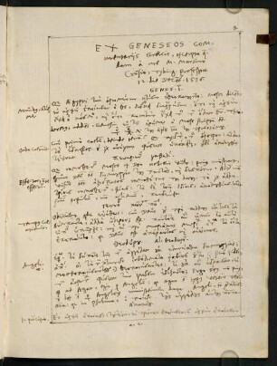 3-120, Ex Geneseos Commentariis Graecis, excerpta quaedam a me M. Martino Crusio