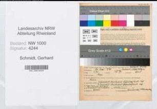 Entnazifizierung Gerhard Schmidt, geb. 20.05.1920 (Verw.Angest.)