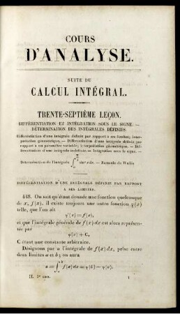 Suite du calcul intégral.