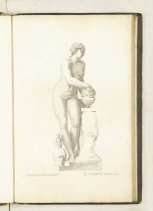 Statue antique de marbre, de Porcie femme de Brutus haulte d'un pied. 9.p. au palais des Thuilleries.