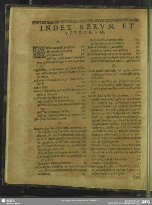 Index Rerum Et Verborum