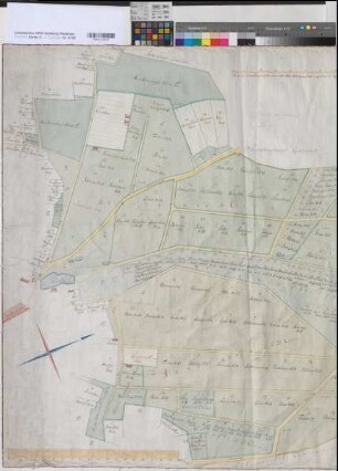 Harlinghausen (Preußisch Oldendorf) Gemeinheitsteilung mit Register 1789 180 Ruten = 41 cm 108 x 127 kol. Zeichnung Knippenberg Spez.Verz. Markenkarten IX Nr. 40