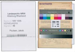 Entnazifizierung Jakob Paulsen , geb. 02.06.1899 (Landwirt)