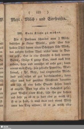 Mehl-, Milch- und Eierspeisen