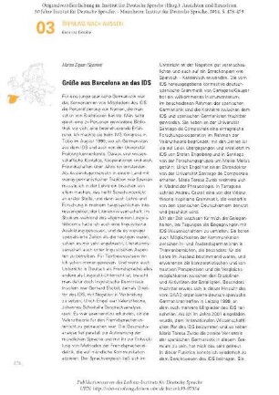 Grüße aus Barcelona an das IDS