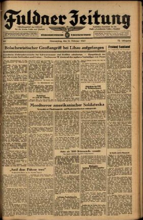 Ausgabe vom Donnerstag, den 22. Februar 1945.