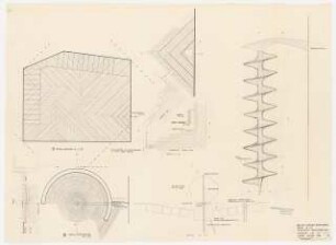Haus und Garten Ernst Hassler, Oerlinghausen: Technischer Plan: Innenhof und Wasserbecken, 1:20, 1:10, 1:5, 1:1