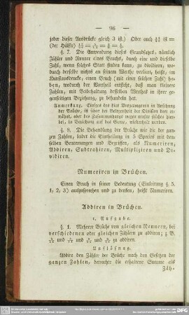 Numeriren in Brüchen