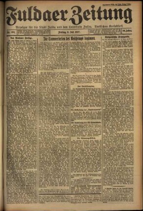 Erste Ausgabe vom Freitag, den 08. Juli 1927.