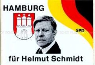Wahlkampf-Aufkleber der SPD zur Bürgerschaftswahl in Hamburg