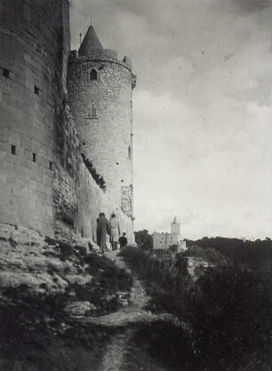 Burg Saaleck : Bad Kösen. Burg Saaleck (1140 erwähnt). Ost-Turm gegen Rudelsburg