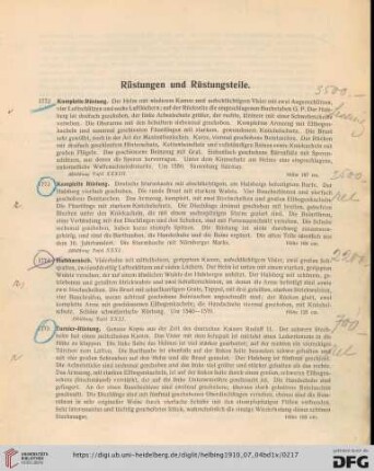 Rüstungen und Rüstungsteile (Nr. 1772-2026)