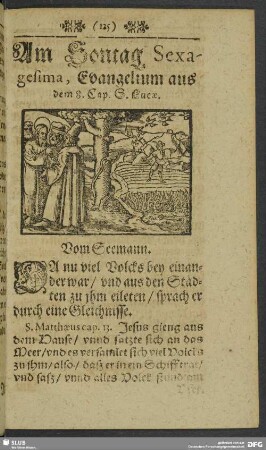Am Sontag Sexagesima, Evangelium aus dem 8. Cap. S. Lucae