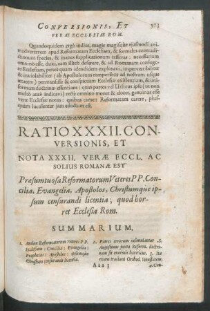 Ratio XXXII. Conversionis, Et Nota XXXII. ...