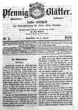 No. 2, Sonnabend, den 9. Januar