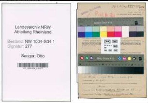 Entnazifizierung Otto Saeger , geb. 17.01.1906 (Zahnarzt)