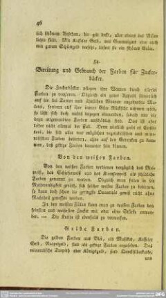 54. Bereitung und Gebrauch der Farben für Zuckerbäcker