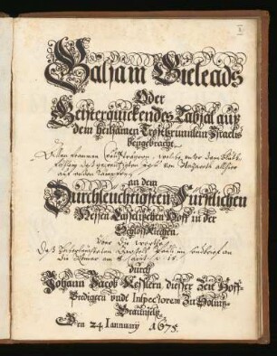 Johann Jacob Kessler: Balsam Gileads (Predigt)