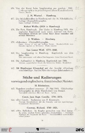 Stiche und Radierungen (Nr. 463-532)