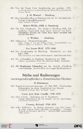 Stiche und Radierungen (Nr. 463-532)