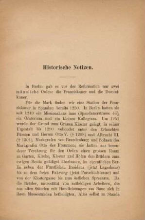Historische Notizen