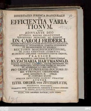 Dissertatio Ivridica Inavgvralis De Efficientia Variationvm