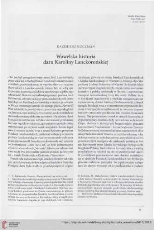 Wawelska historia daru Karoliny Lanckorońskiej