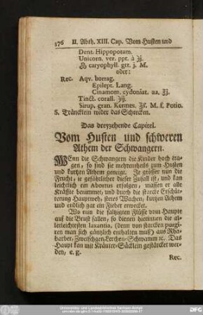 Das dreyzehende Capitel. Vom Husten und schweren Athem der Schwangern.