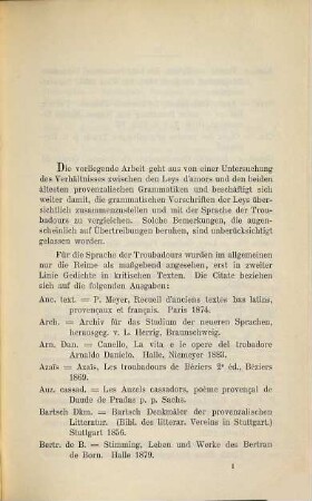 Die Grammatik der provenzalischen Leys d'amors, vergleichen mit der Sprache der Troubadours : I. Teil (Phonetik). Inaug. Diss.