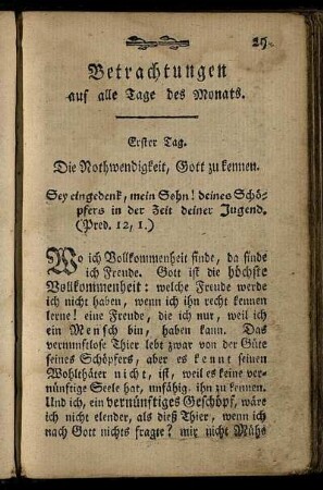Betrachtungen auf alle Tage des Monats