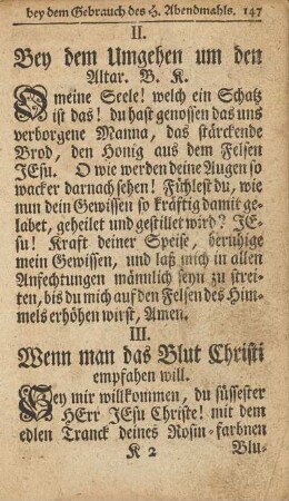 III. Wenn man das Blut Christi empfahen will.