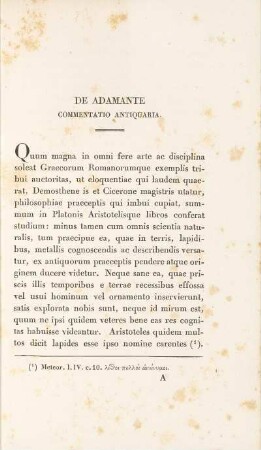 De Adamante Commentatio Antiquaria.