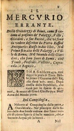 Il Mercurio errante delle grandezze di Roma