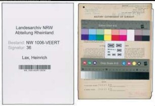 Entnazifizierung Heinrich Lax , geb. 24.01.1892 (Landwirt)