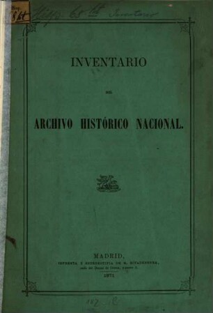 Inventario del Archivo histórico nacional